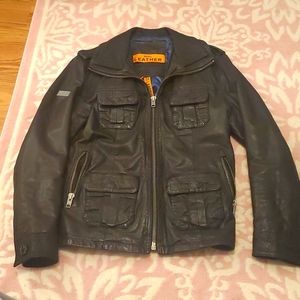 SUPERDRY mens leather jacket